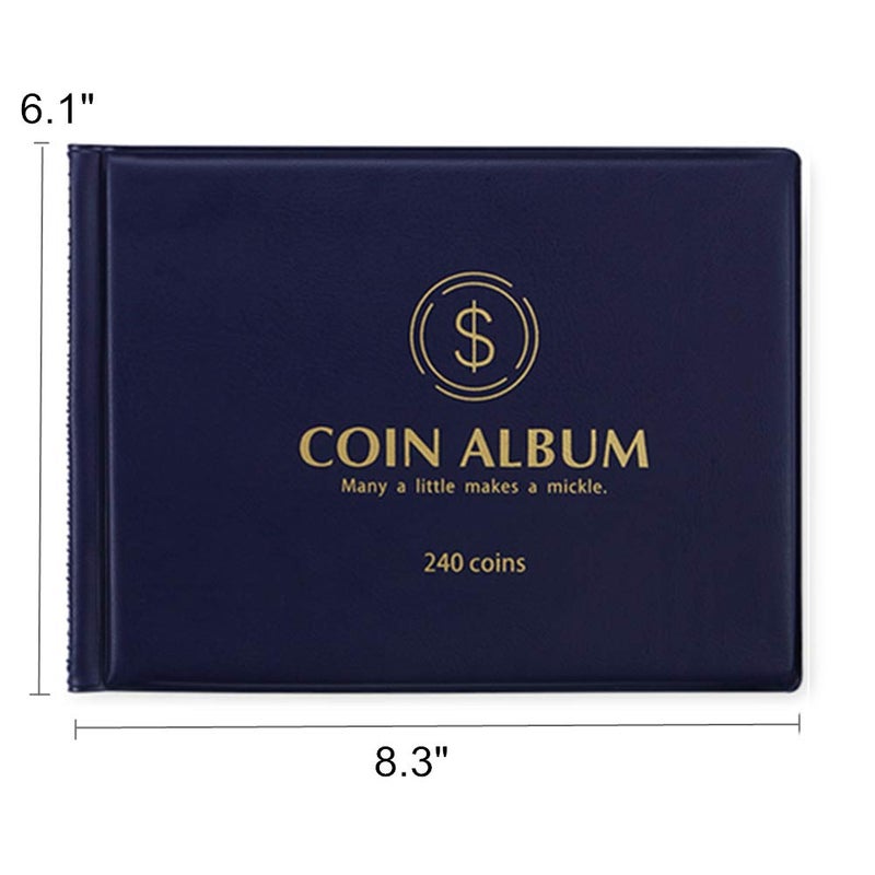 MUDOR Coin Collection Holder Album for Collectors, 240 Pockets Coin Collection Book Office Supplies - Image 4